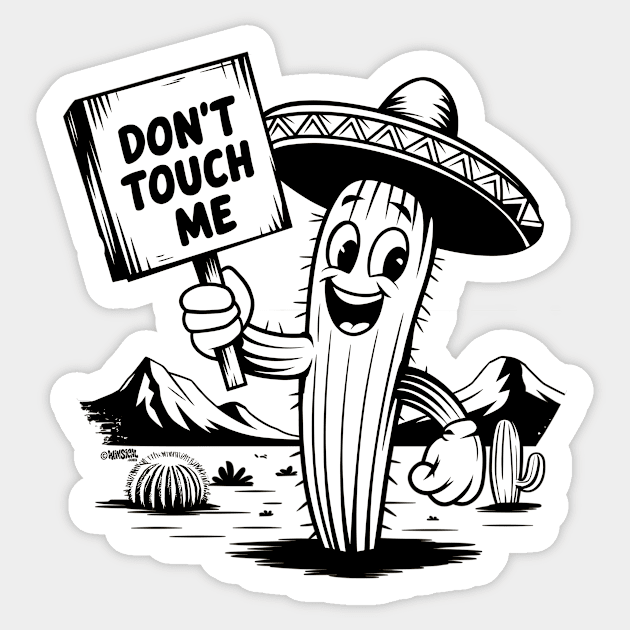 Don't Touch Me Cactus Sticker by Cosmo Gazoo